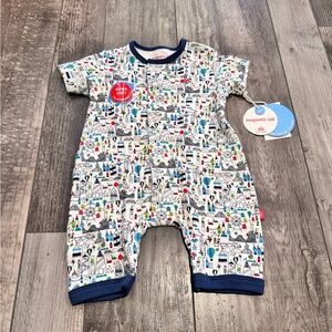 Magnetic Me White Baby One Piece with Multicolor City Print 6-9 months